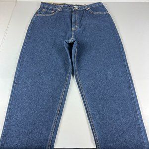 VTG 90s Levi's Jeans Womens 16 Regular Long 512 Slim Tapered Mom Dark Blue Denim